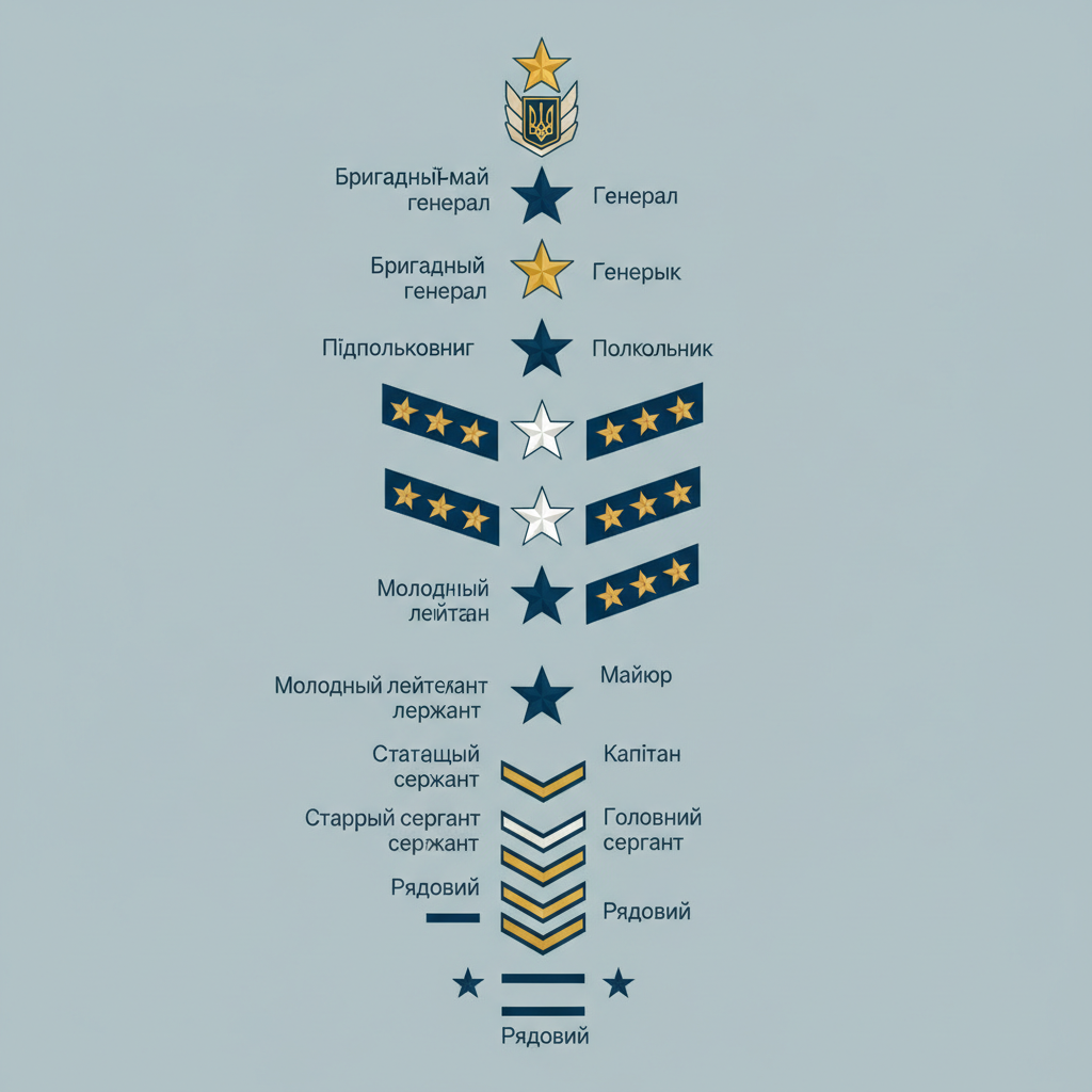 Військові звання України по порядку — иллюстрация к статье «військові звання по порядку»